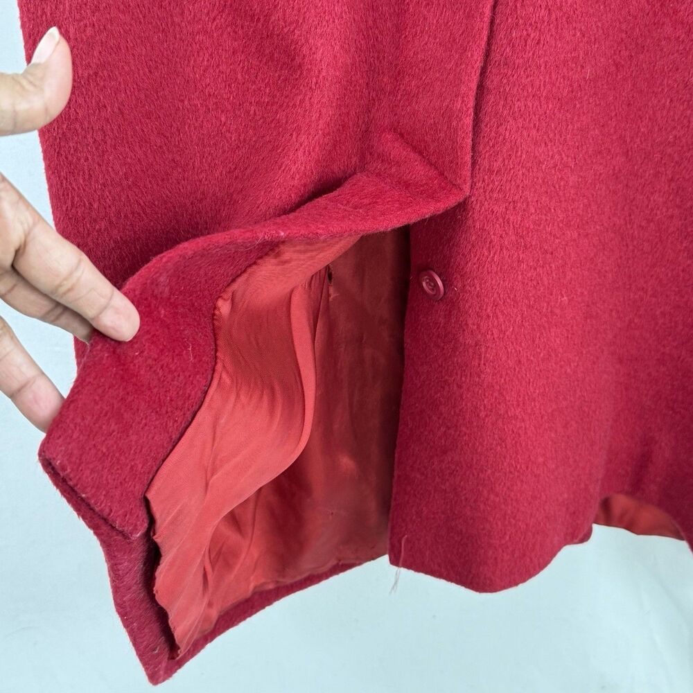Harvé Benard Vintage Style Red Wool Coat Double Breasted Women’s XL USA - Picture 6 of 16